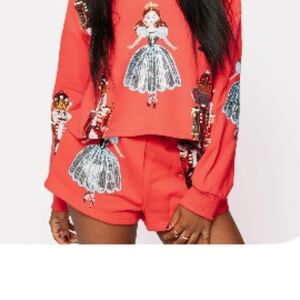 Queen of Sparkles red Nutcracker high waist shorts